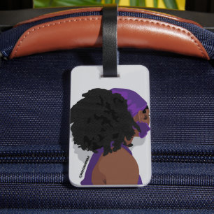 Etiqueta De Bagagem Mulher negra estética cabelo natural