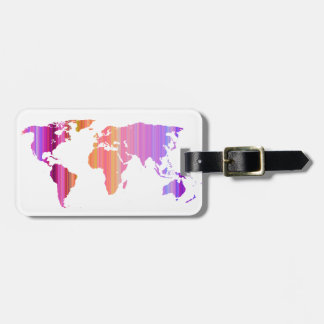 Etiqueta De Bagagem Mundo da Stripey Rosa