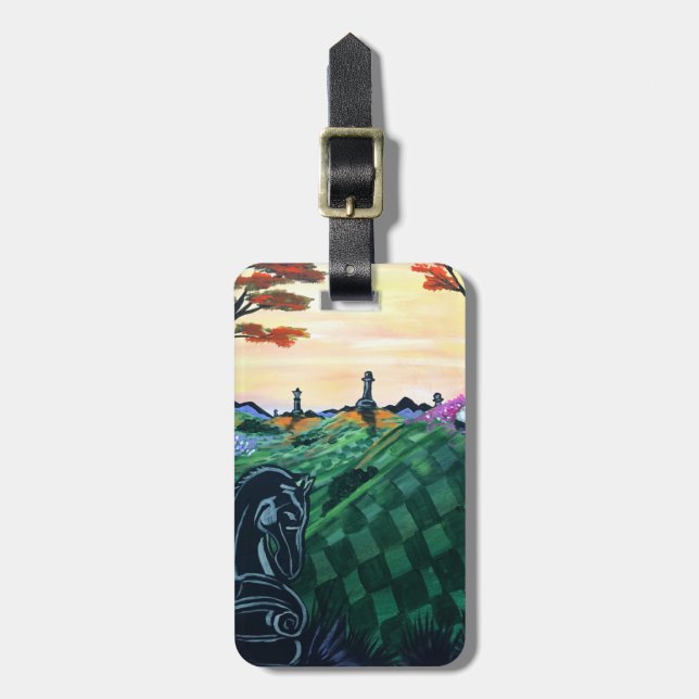 Etiqueta De Bagagem Mundo Do Xadrez  (Frente Vertical)