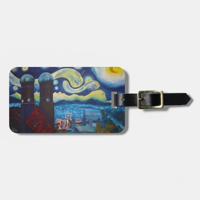 Etiqueta De Bagagem Munich estrelado com Oktoberfest (Frente Horizontal)