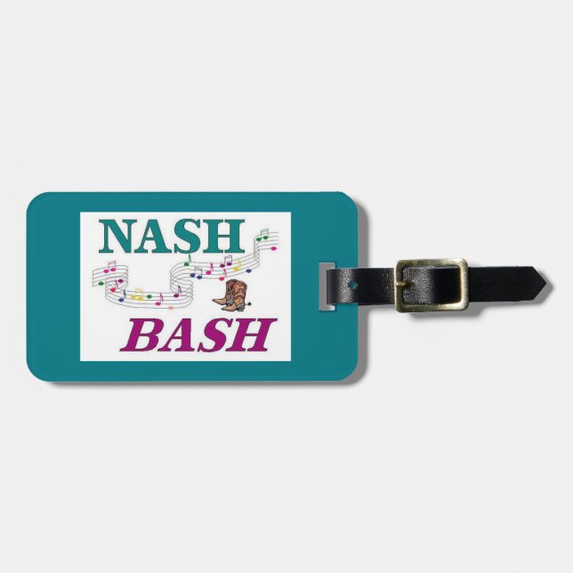 Etiqueta De Bagagem Música Nash Bash Nashville (Frente Horizontal)
