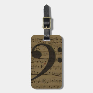 Etiqueta De Bagagem Musical Bass Clef sheet