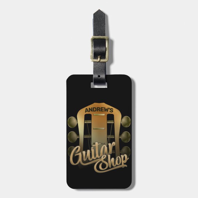 Etiqueta De Bagagem Músico de Compro de Música Rock (Frente Vertical)