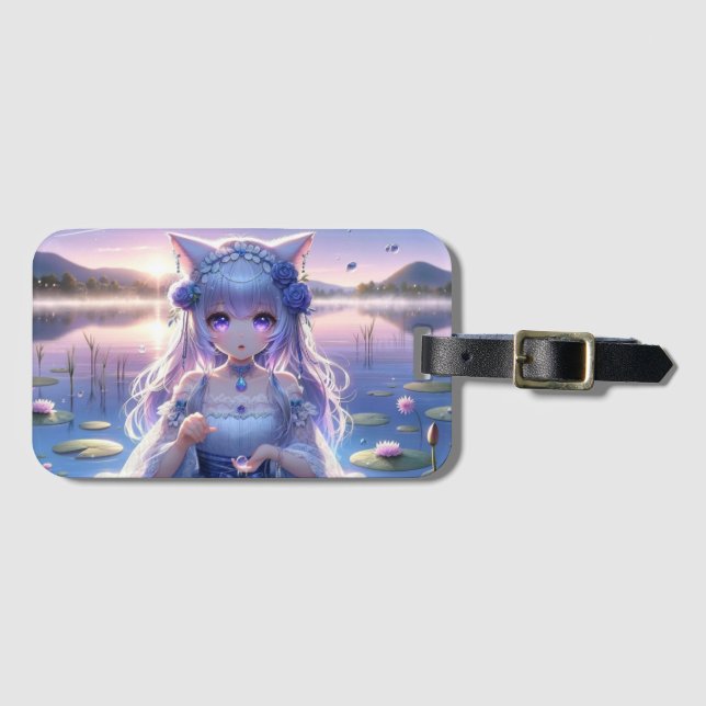 Etiqueta De Bagagem Mystical Water Catgirl Princess (Frente Horizontal)