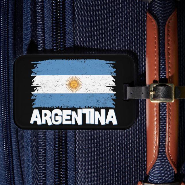 Etiqueta De Bagagem Na moda Argentina Flag Lettering (Frente Insitu 4)