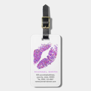 Etiqueta De Bagagem Na moda Glitter Lábios nº 11