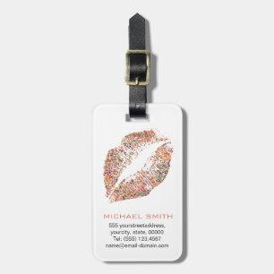 Etiqueta De Bagagem Na moda Glitter Lábios nº 26