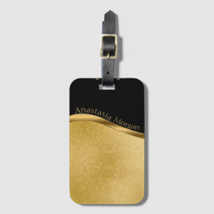 Etiqueta De Bagagem Na moda moderno, preto e Dourado