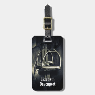 Etiqueta De Bagagem Na moda Silver Stirrups em Inglês Riding Saddle