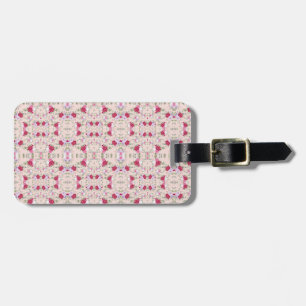 Etiqueta De Bagagem Na moda vermelho e roxo impressão floral com cor-d