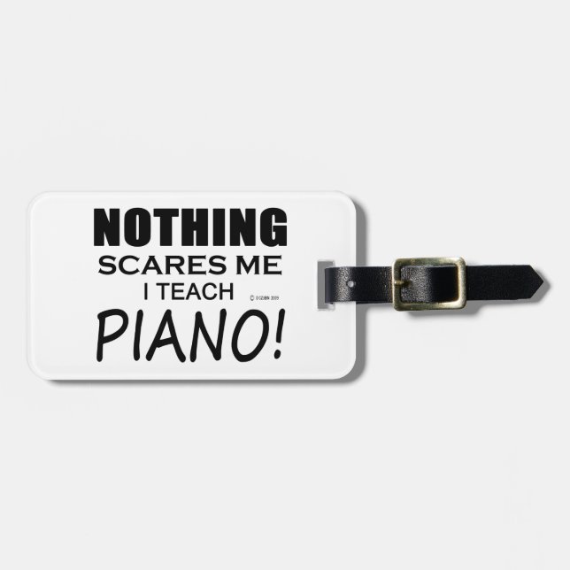 Etiqueta De Bagagem Nada Me Assusta Piano (Frente Horizontal)