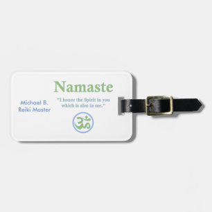 Etiqueta De Bagagem Namaste significado com símbolo Om