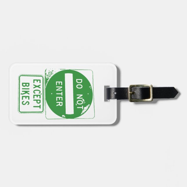 Etiqueta De Bagagem Não Entrar Exceto Bikes (Frente Horizontal)