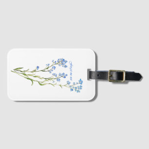 Etiqueta De Bagagem Não me esqueça Flor de Jardim Personalizada Aquare