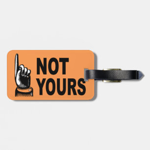 Etiqueta De Bagagem Não seu design engraçado com apontar o dedo