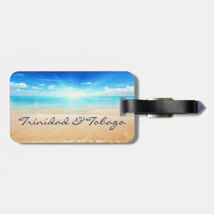 Etiqueta De Bagagem Nascer do sol da praia de Trinidad e Tobago