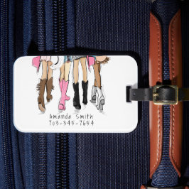 Etiqueta De Bagagem Nash Bash Personalizado Tema de Cowgirl para Despe