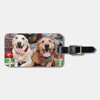 Etiqueta De Bagagem Natal - aliado de Labrador - golden retriever