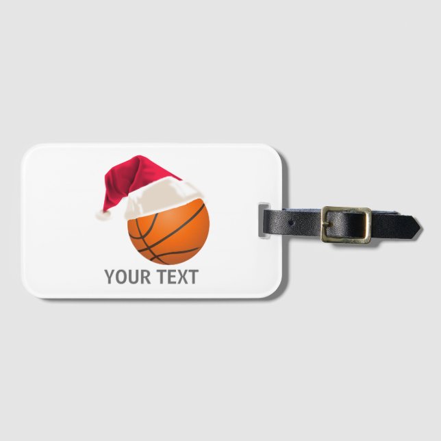 Etiqueta De Bagagem natal de basquete (Frente Horizontal)