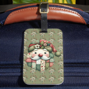 Etiqueta De Bagagem Natal Folclórico Caprichoso em Patchwork