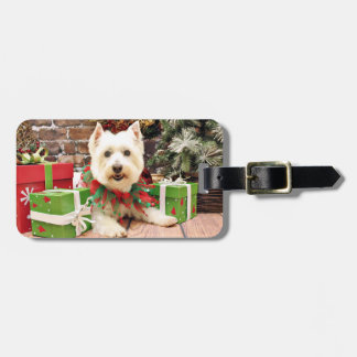 Etiqueta De Bagagem Natal - montanhas ocidentais Terrier - Abby