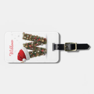 Etiqueta De Bagagem Natal Personalizado com Nome e Inicial Personaliza