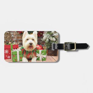 Etiqueta De Bagagem Natal - Westie - afortunado