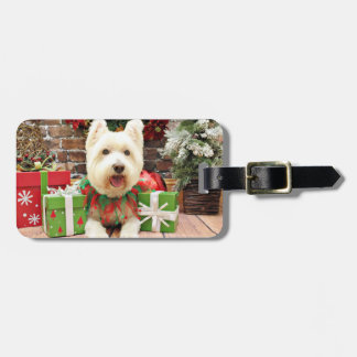 Etiqueta De Bagagem Natal - Westie - afortunado
