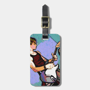 Etiqueta De Bagagem Nate e guitarra