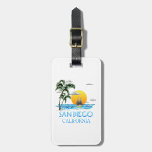 Etiqueta De Bagagem Navegando em San Diego Califórnia