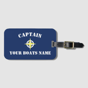 Etiqueta De Bagagem Navio capitão bússola náutica