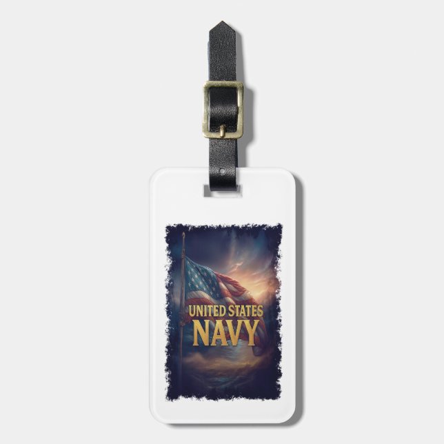 Etiqueta De Bagagem Navy USN VETERAN (Frente Vertical)