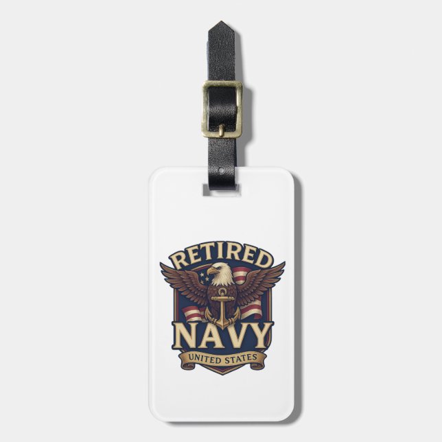 Etiqueta De Bagagem Navy USN VETERAN (Frente Vertical)