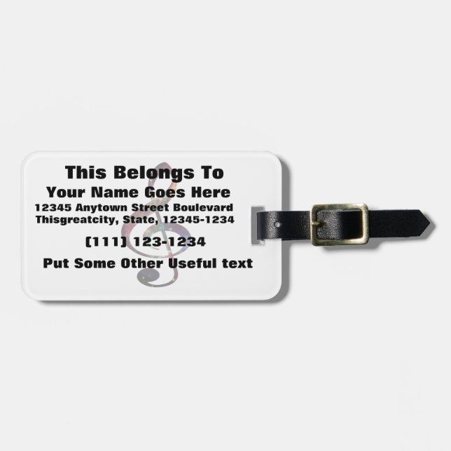 Etiqueta De Bagagem Nebulosa 1 do Clef de triplo (Frente Horizontal)