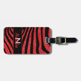 Etiqueta De Bagagem Negra Zebra Strike Nome Largura