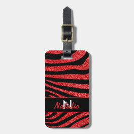 Etiqueta De Bagagem Negra Zebra Strike Nome Largura
