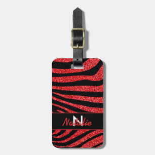 Etiqueta De Bagagem Negra Zebra Strike Nome Largura