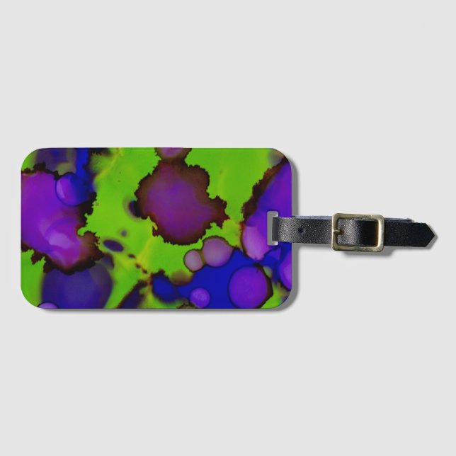 Etiqueta De Bagagem Neon Bloomstorm (Frente Horizontal)