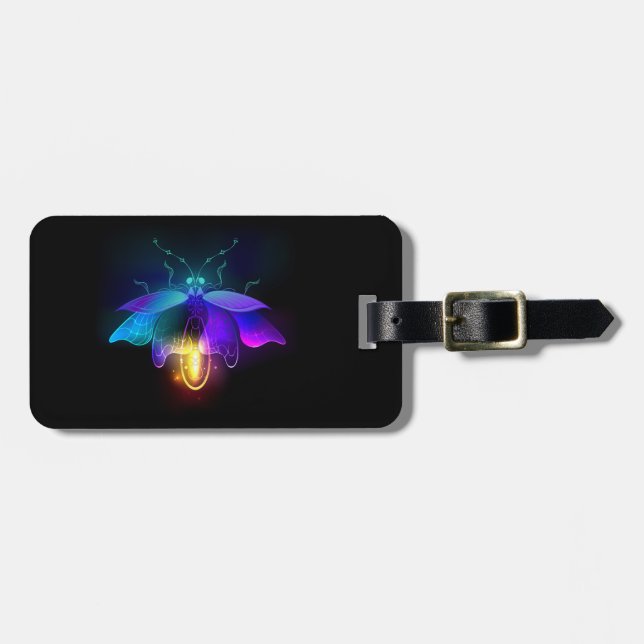 Etiqueta De Bagagem Neon Firefly a preto (Frente Horizontal)