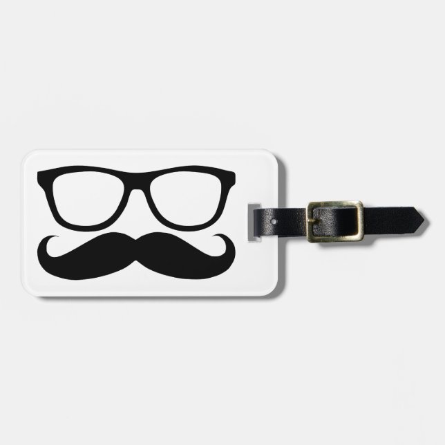 Etiqueta De Bagagem Nerd do bigode (Frente Horizontal)