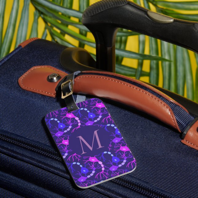 Etiqueta De Bagagem Neurônios Conectados Neon Roxo (Frente Insitu 1)
