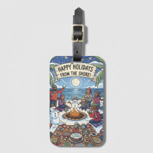 Etiqueta De Bagagem Neve no litoral