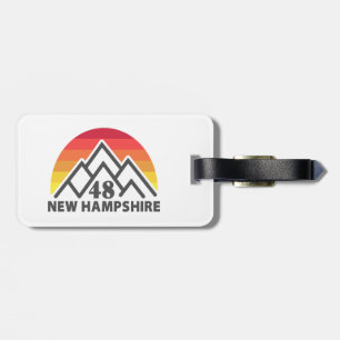 Etiqueta De Bagagem New Hampshire 48 Retro Mountain