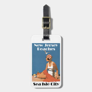 Etiqueta De Bagagem New-jersey encalha a cidade da ilha do mar do ~