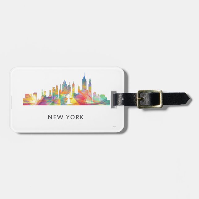 ETIQUETA DE BAGAGEM NEW YORK, SKYLINE WB1 DE NY - (Frente Horizontal)