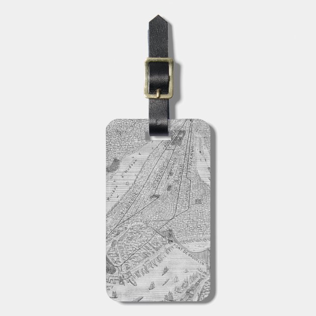 Etiqueta De Bagagem New York: Trem do EL, C1878 (Frente Vertical)