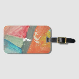 Etiqueta De Bagagem Nina Arte Abstrata do Pôr do Sol Personalizada Bag