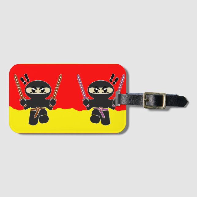 Etiqueta De Bagagem Ninjas raivosos (Frente Horizontal)