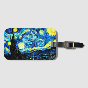 Etiqueta De Bagagem Noite Estrelada, famosa pintura de van Gogh