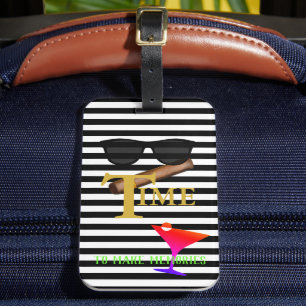 Etiqueta De Bagagem Noiva & Noivo Martini Charuto Viagem Boa Viagem